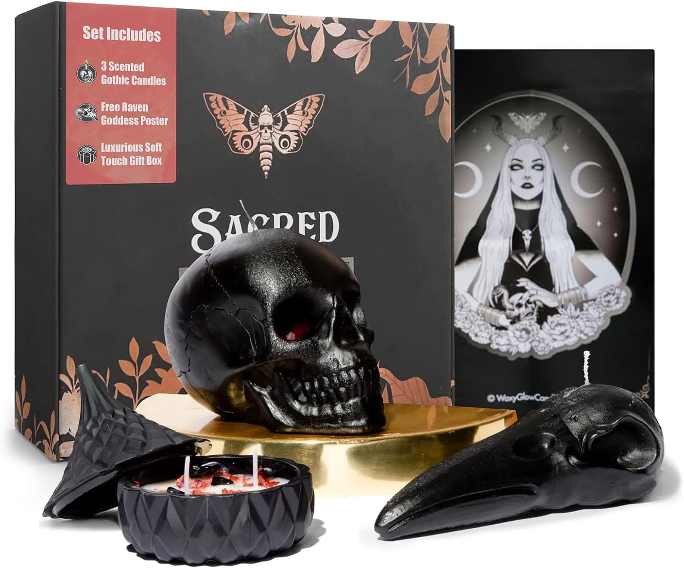 Sacred Luxury Skull Candle Set