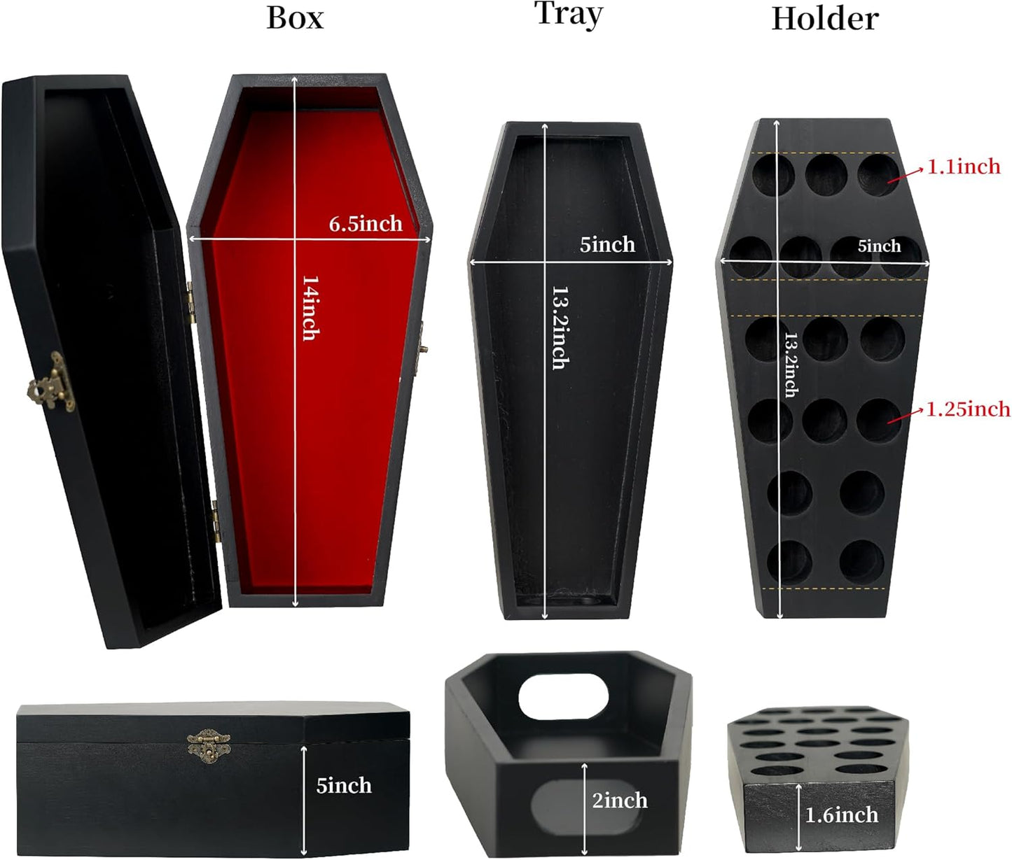 Coffin Makeup Organizer Set