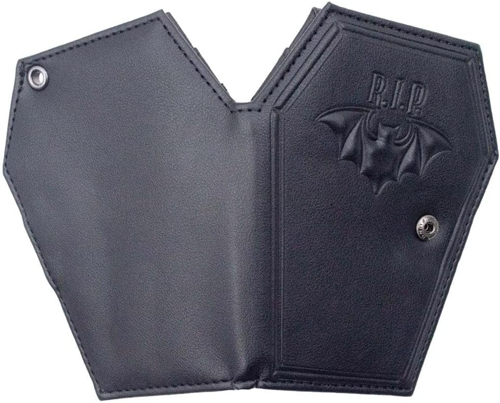 kreepsville 666 Gothic Embossed RIP Bat Spooky Coffin Wallet