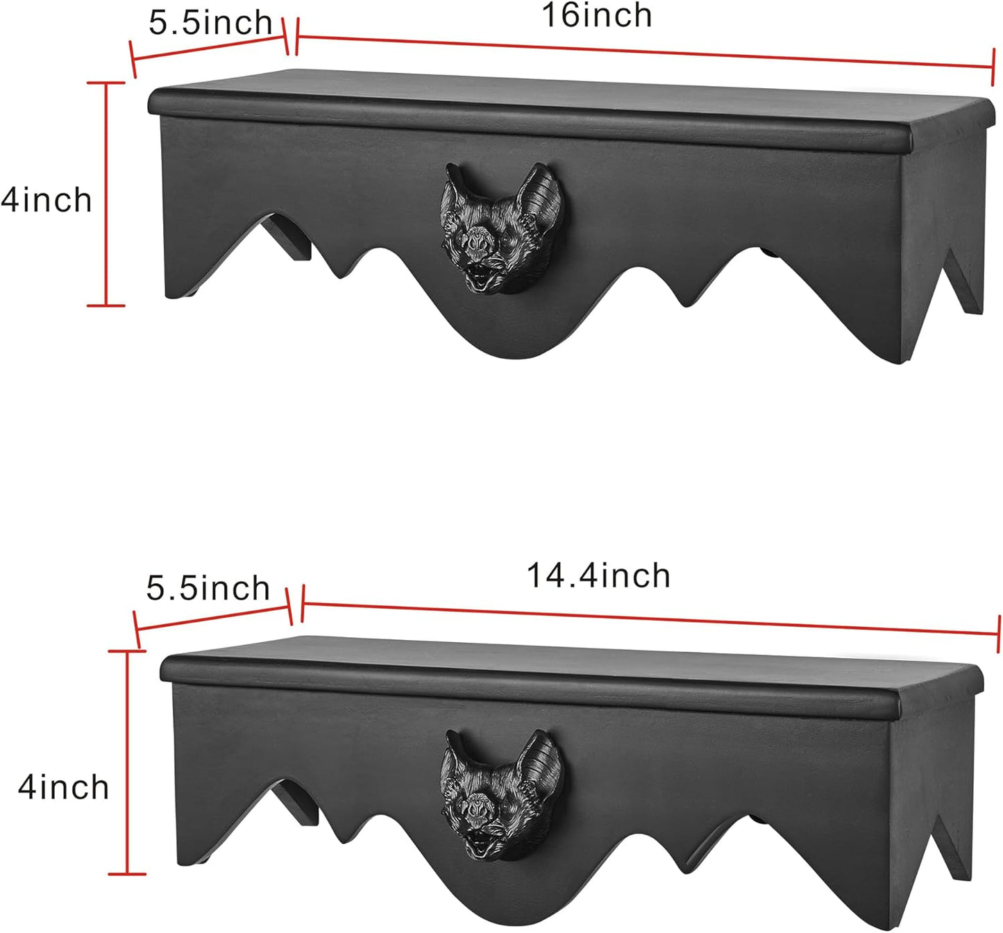 Bat Floating Shelf Set of 2