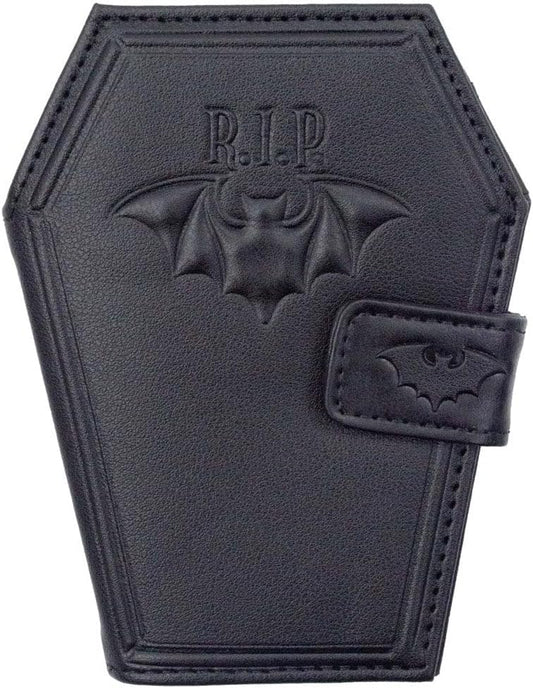 kreepsville 666 Gothic Embossed RIP Bat Spooky Coffin Wallet