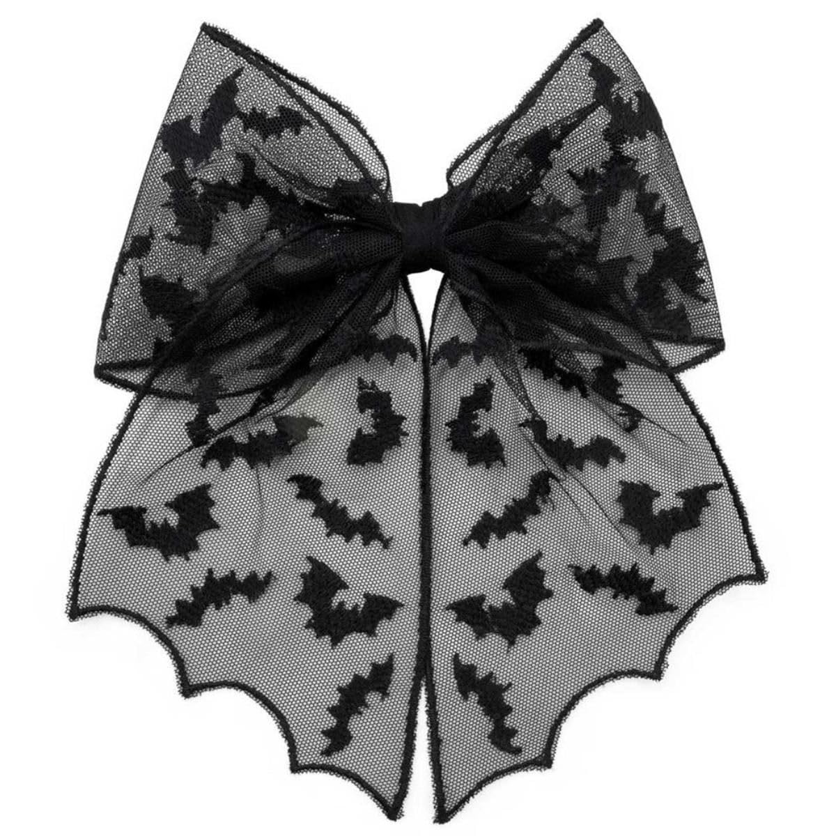 Black Bat Lace Hair Bow