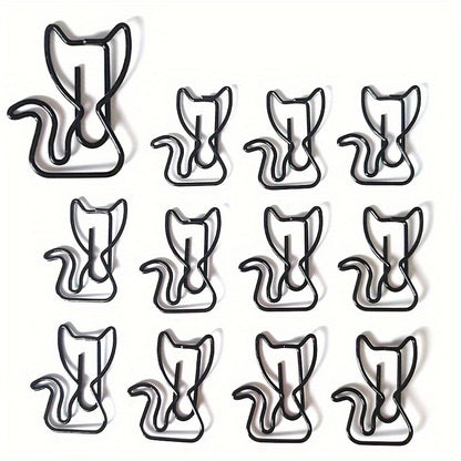 Black Cat-Shaped Paper Clips