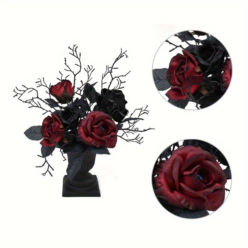 Gothic Artificial Rose Bouquet In Vase