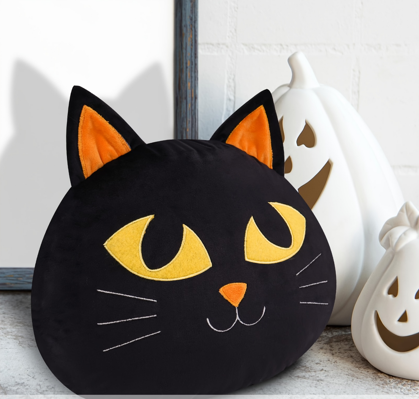 Halloween Cat Face Plush Pillow