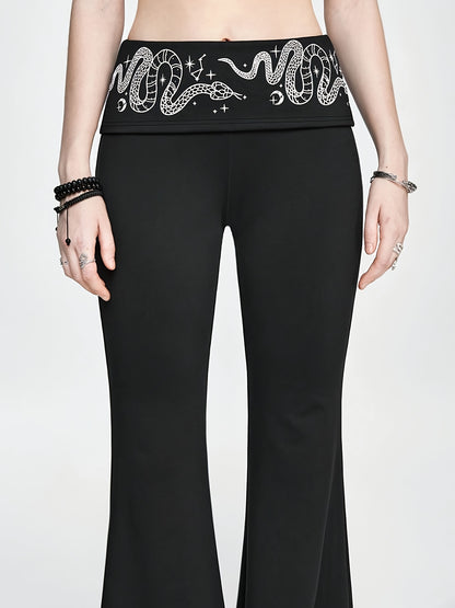 High-Waist Flare Serpent Pants