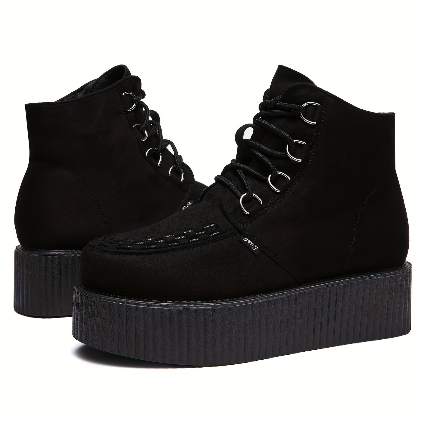 High Top Suede Platform Creepers Shoes