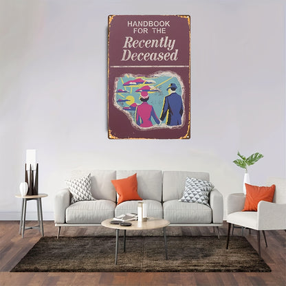 Handbook For The Recently Deceased Vintage Metal Sign