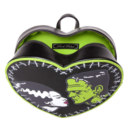 Bride of Frankenstein & Frankenstein Monster Heart Shaped Backpack