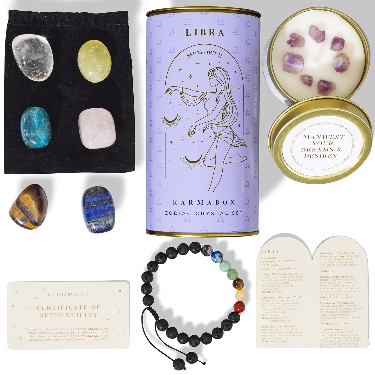 Zodiac Crystal Healing Stone Gift Set