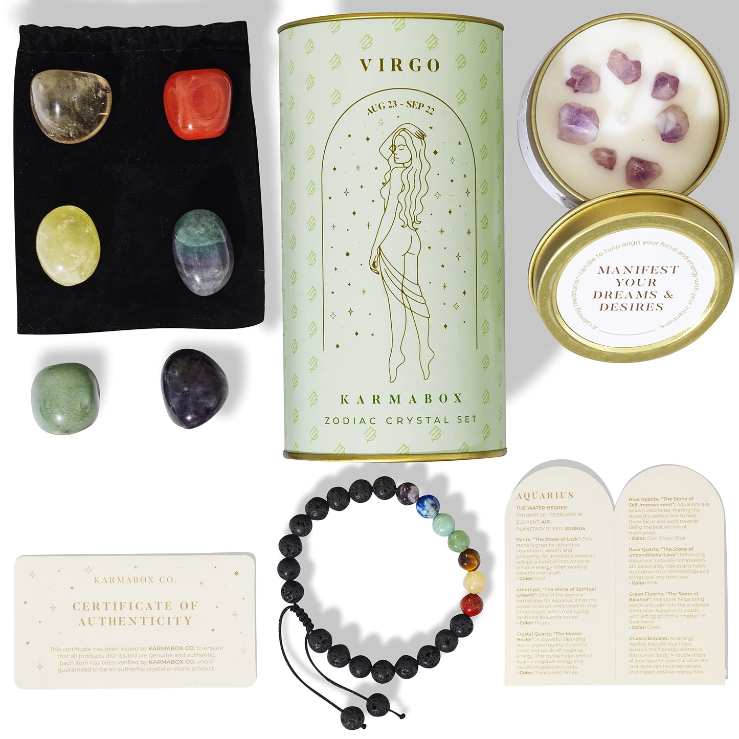 Zodiac Crystal Healing Stone Gift Set