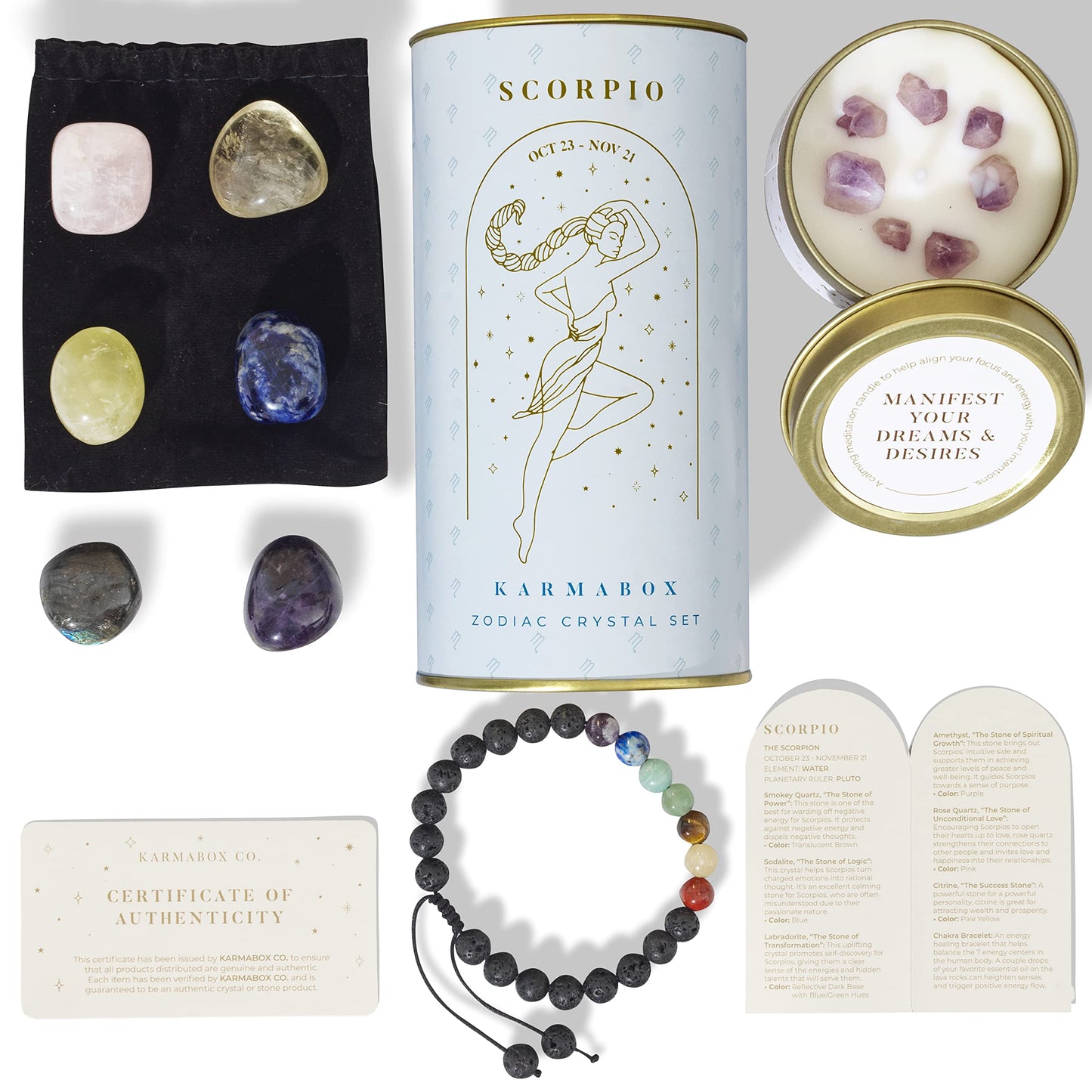 Zodiac Crystal Healing Stone Gift Set