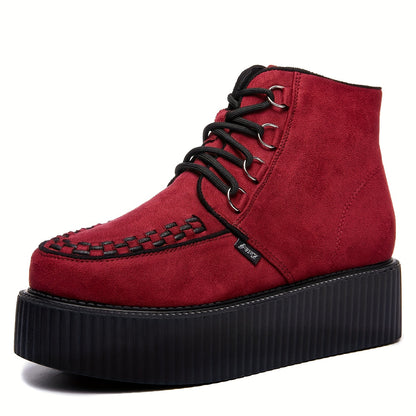 High Top Suede Platform Creepers Shoes