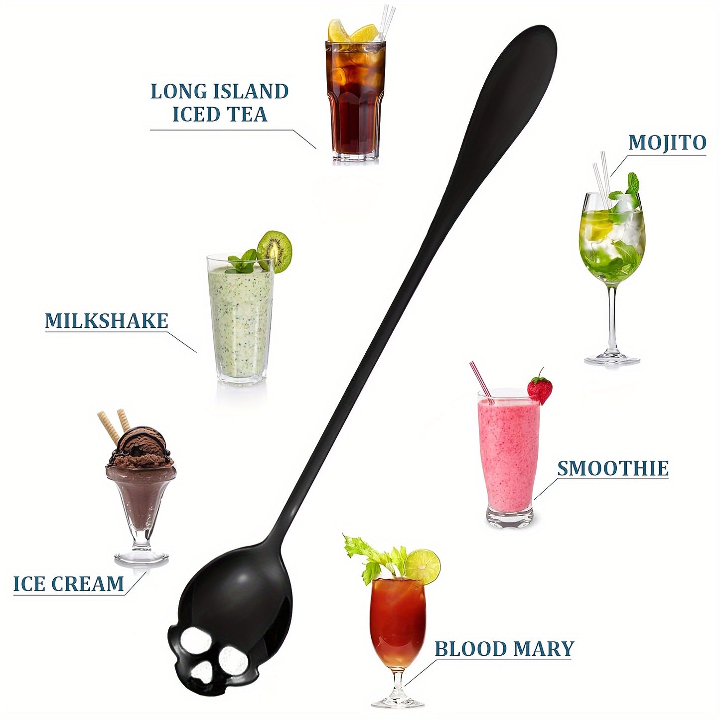 Skull Shaped Drink Mixing Spoons