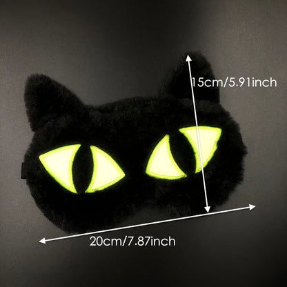 Glow in the Dark Black Cat Eye Mask