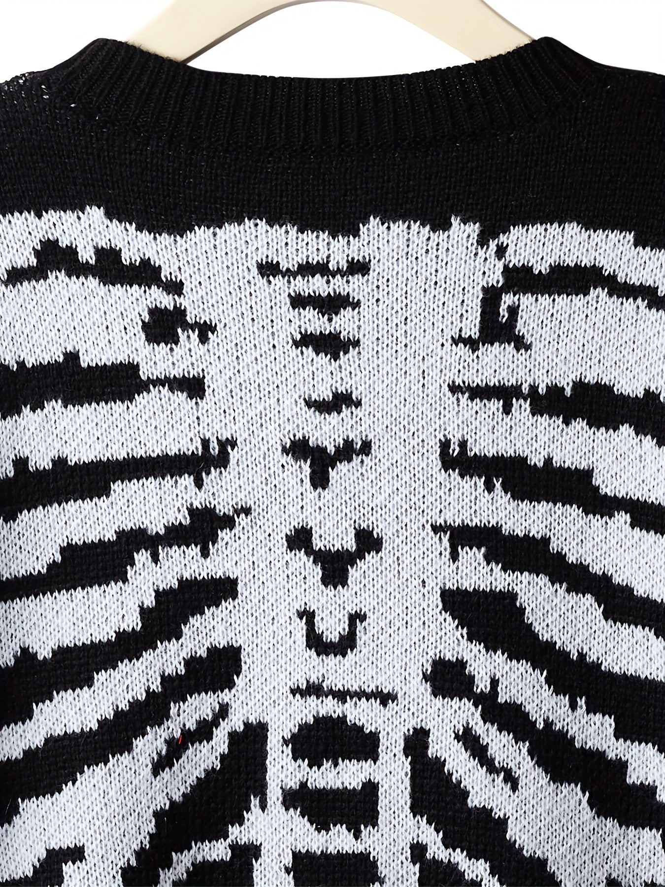 Knitted Skeleton Pattern Sweater