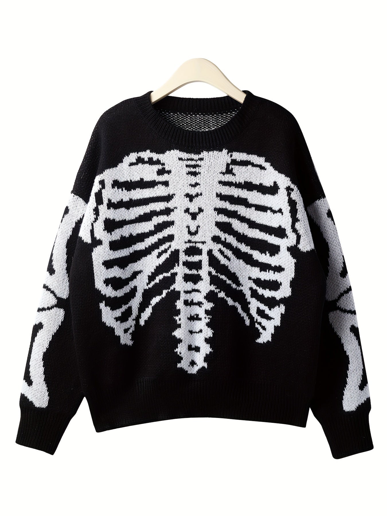 Knitted Skeleton Pattern Sweater