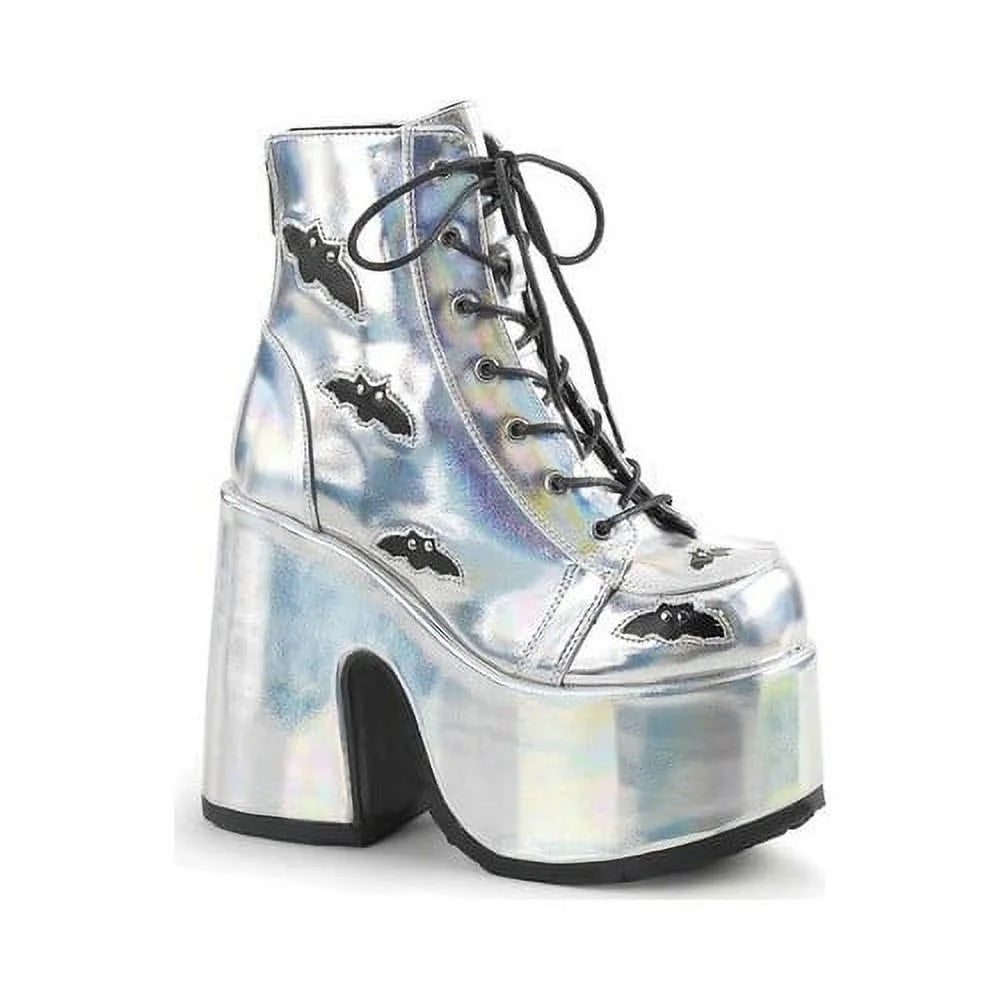 Batty Silver Platform Ankle Boots