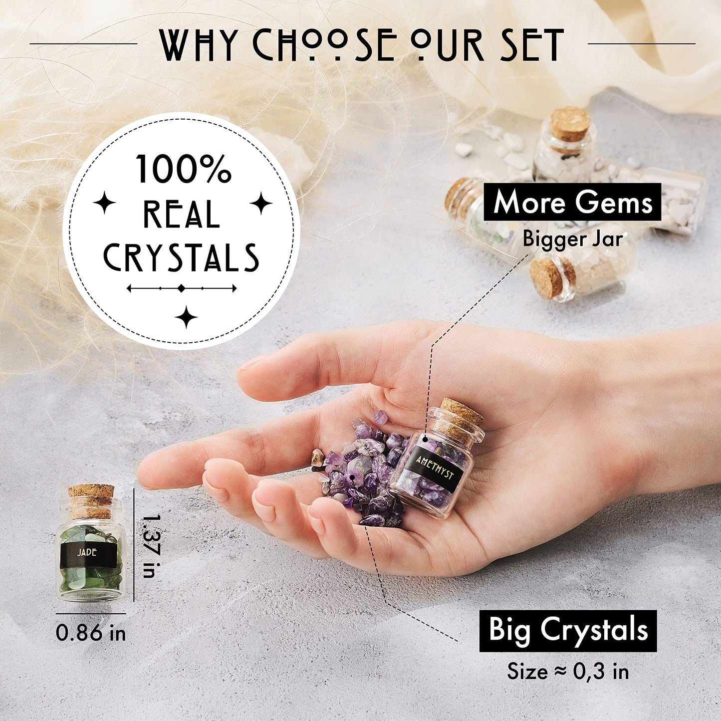 Healing Crystals in Jars 30 PCS