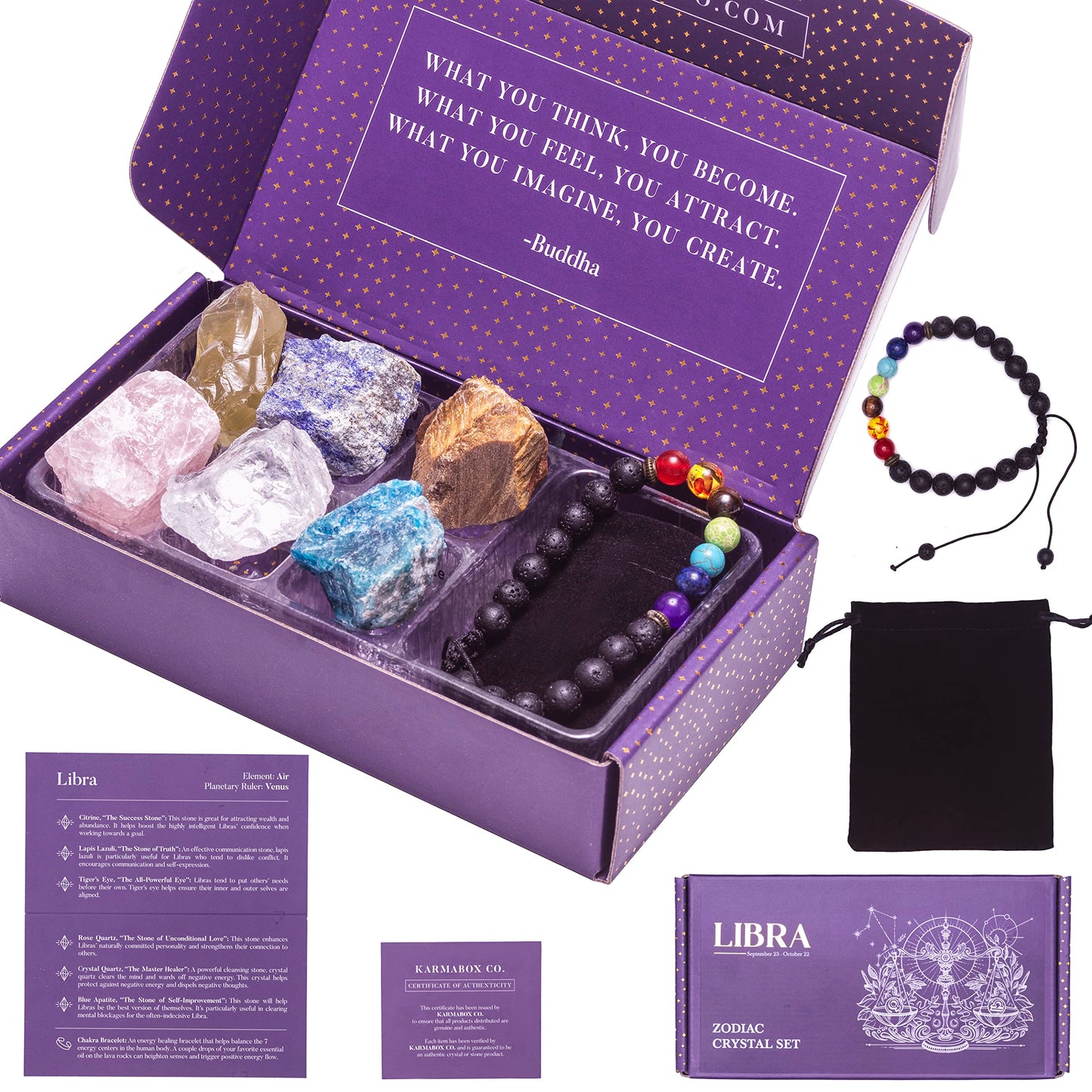 Zodiac Crystal Healing Stone Gift Set