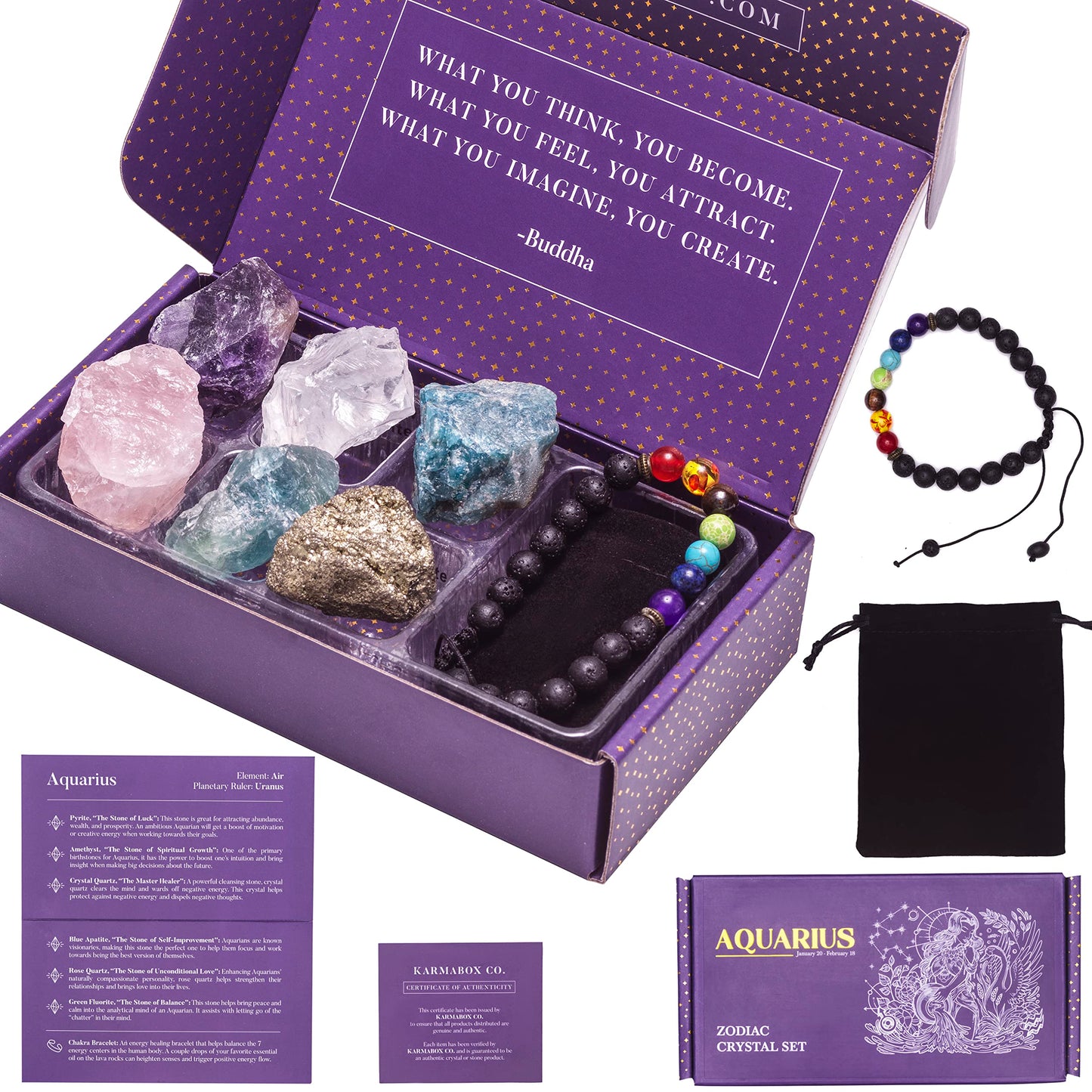 Zodiac Crystal Healing Stone Gift Set