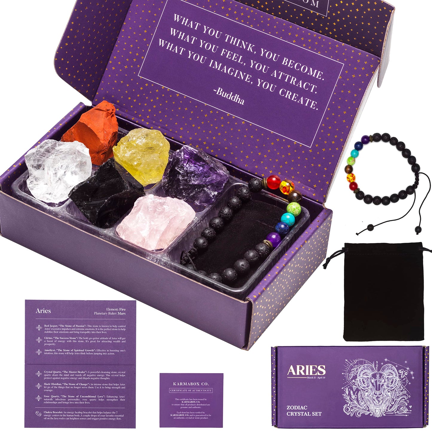 Zodiac Crystal Healing Stone Gift Set