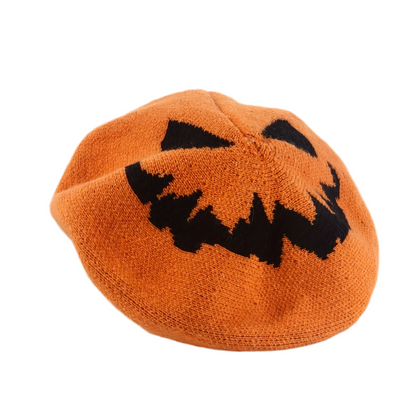 Halloween Pumpkins Embroidered Fashion Beret Hat