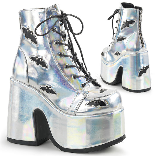 Batty Silver Platform Ankle Boots