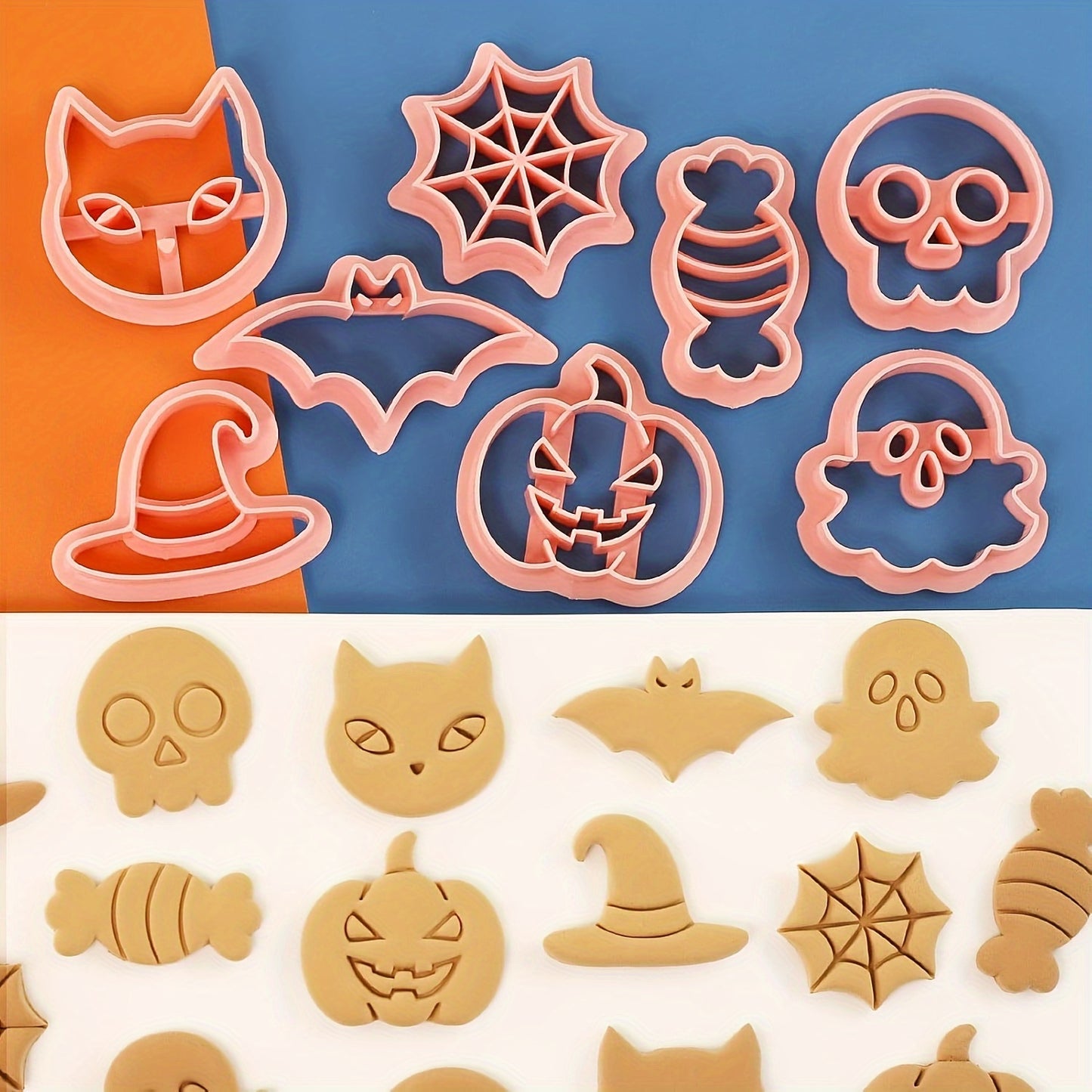 Halloween Baking Delight: 8pcs Cookie Cutter Set