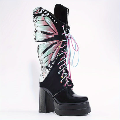 Butterfly Mid Calf Boots