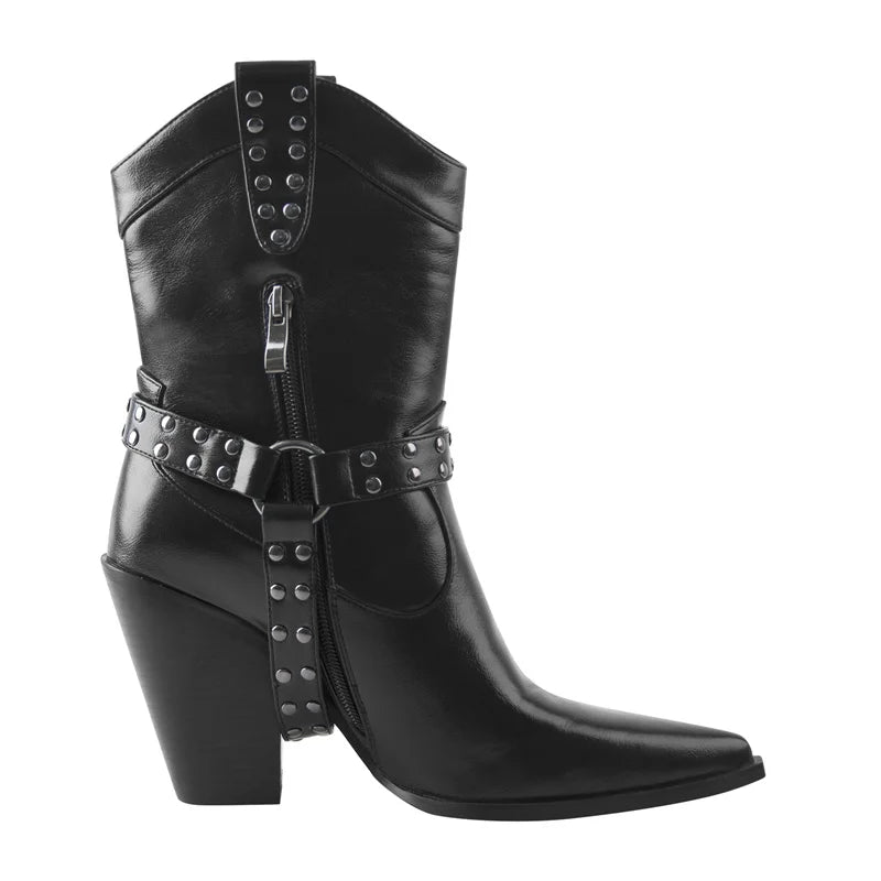 Alternative Buckle Trap Short Cowgirl Boots