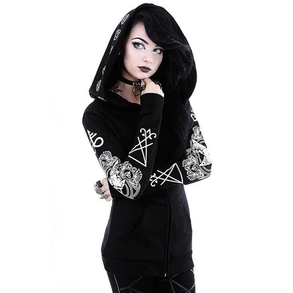 Baphomet Sigil Zip Up Hoodie