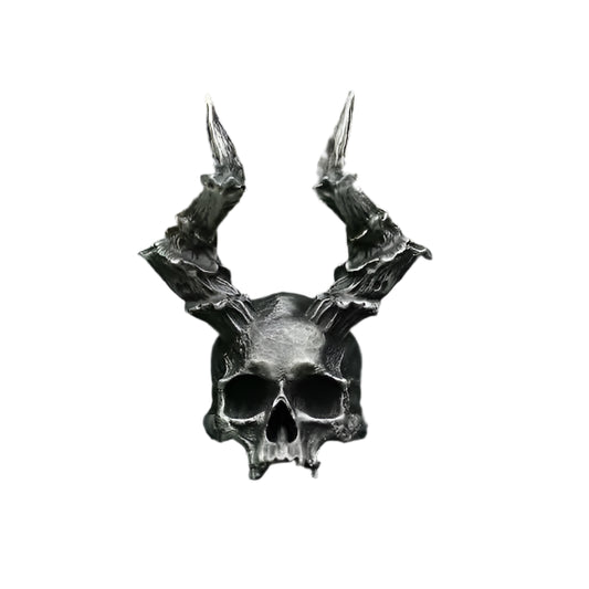 Horned Devil Skull Ring