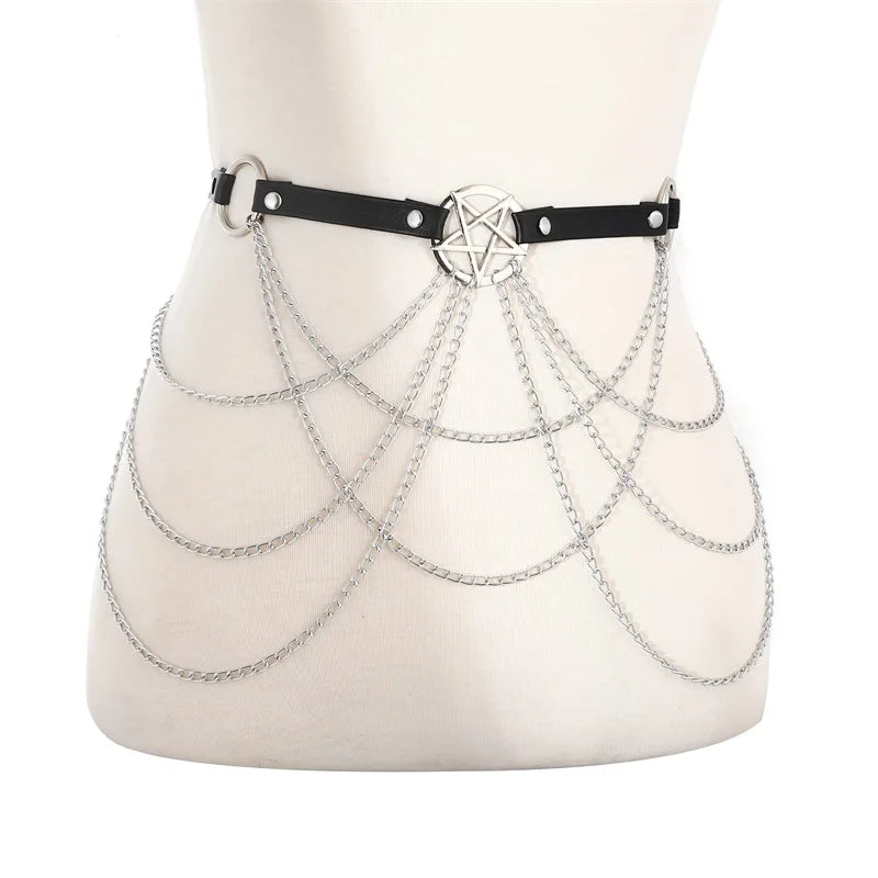 Pentagram Layered Goth Belt