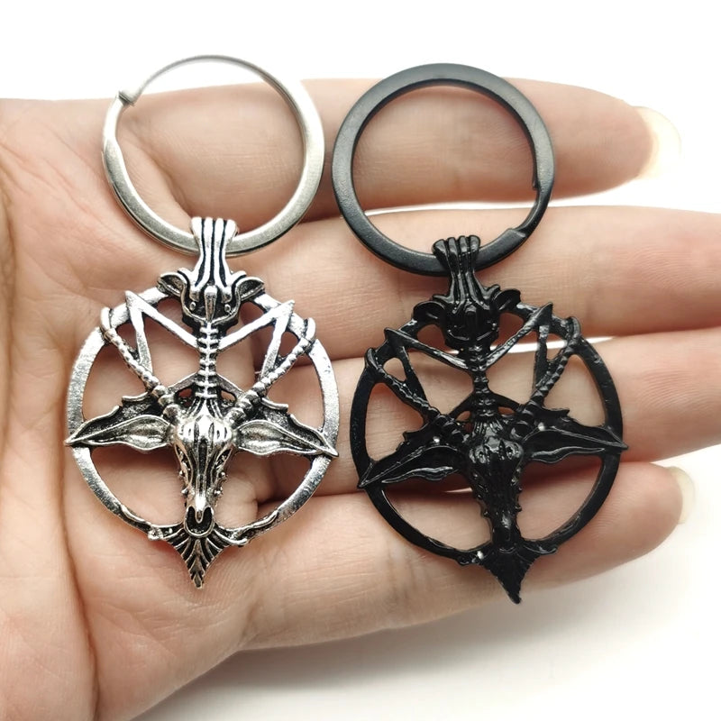 Baphomet Pentagram Keychain