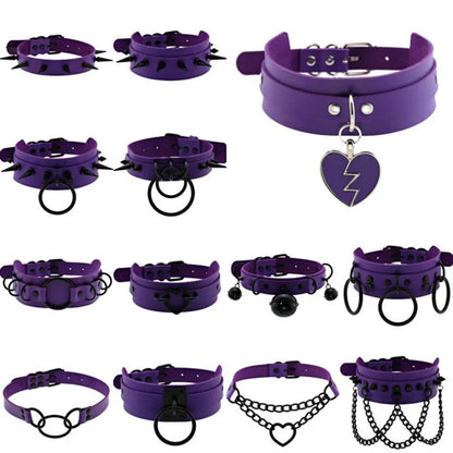 Purple Punk Choker Necklace