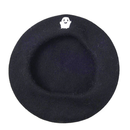 White Ghost Beret Hat