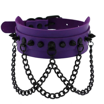 Purple Punk Choker Necklace