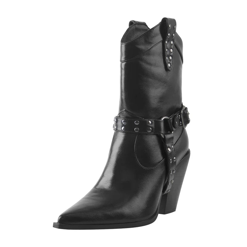 Alternative Buckle Trap Short Cowgirl Boots