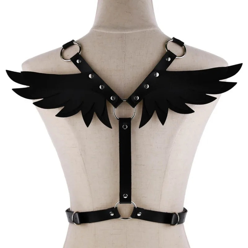 Black Gothic Wings Harness