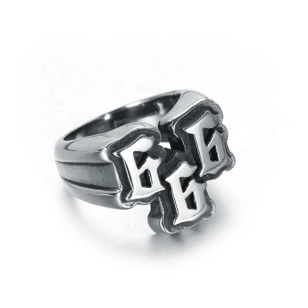 666 titanium steel Ring