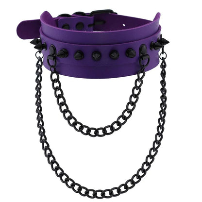 Purple Punk Choker Necklace