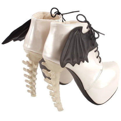 Bat Wing Bone Heel Boots