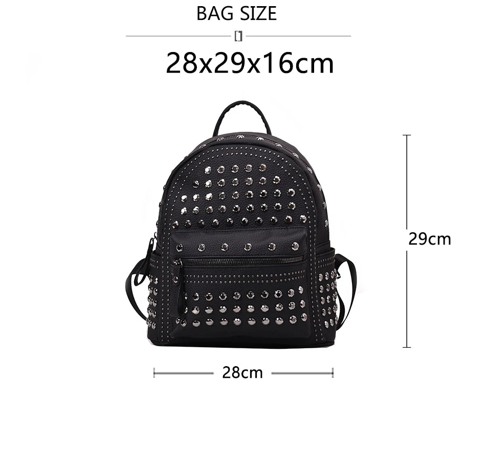 Punk Studded Black Backpack