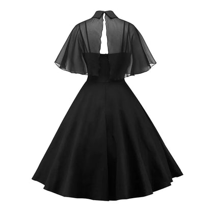 Vintage Cape Black Dress