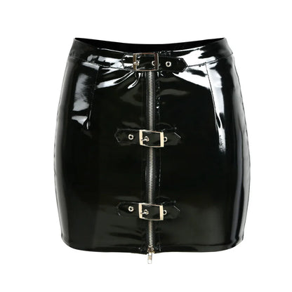 Night Mistress Wet Look Skirt