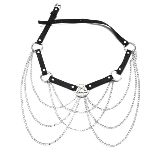 Pentagram Layered Goth Belt