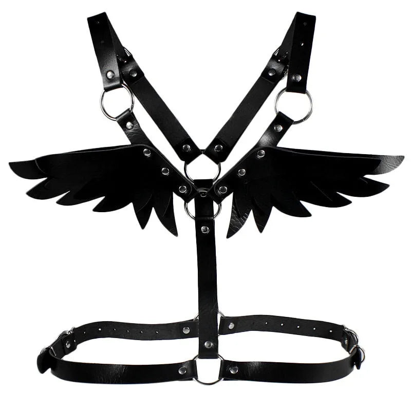 Black Gothic Wings Harness