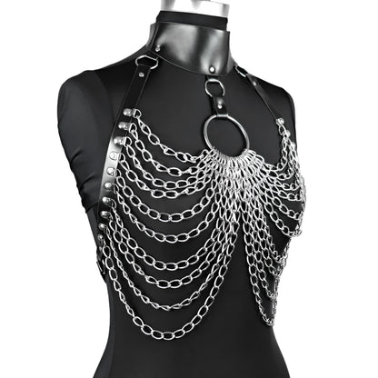 Layered Chain Punk Chest Harness