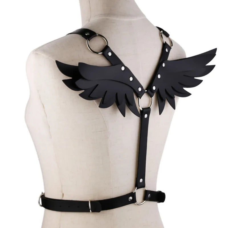 Black Gothic Wings Harness